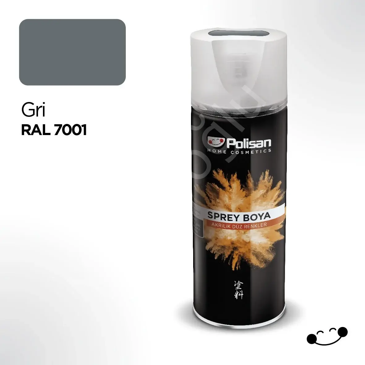 Polisan Akrilik Gri Sprey Boya 400 ml - RAL 7001