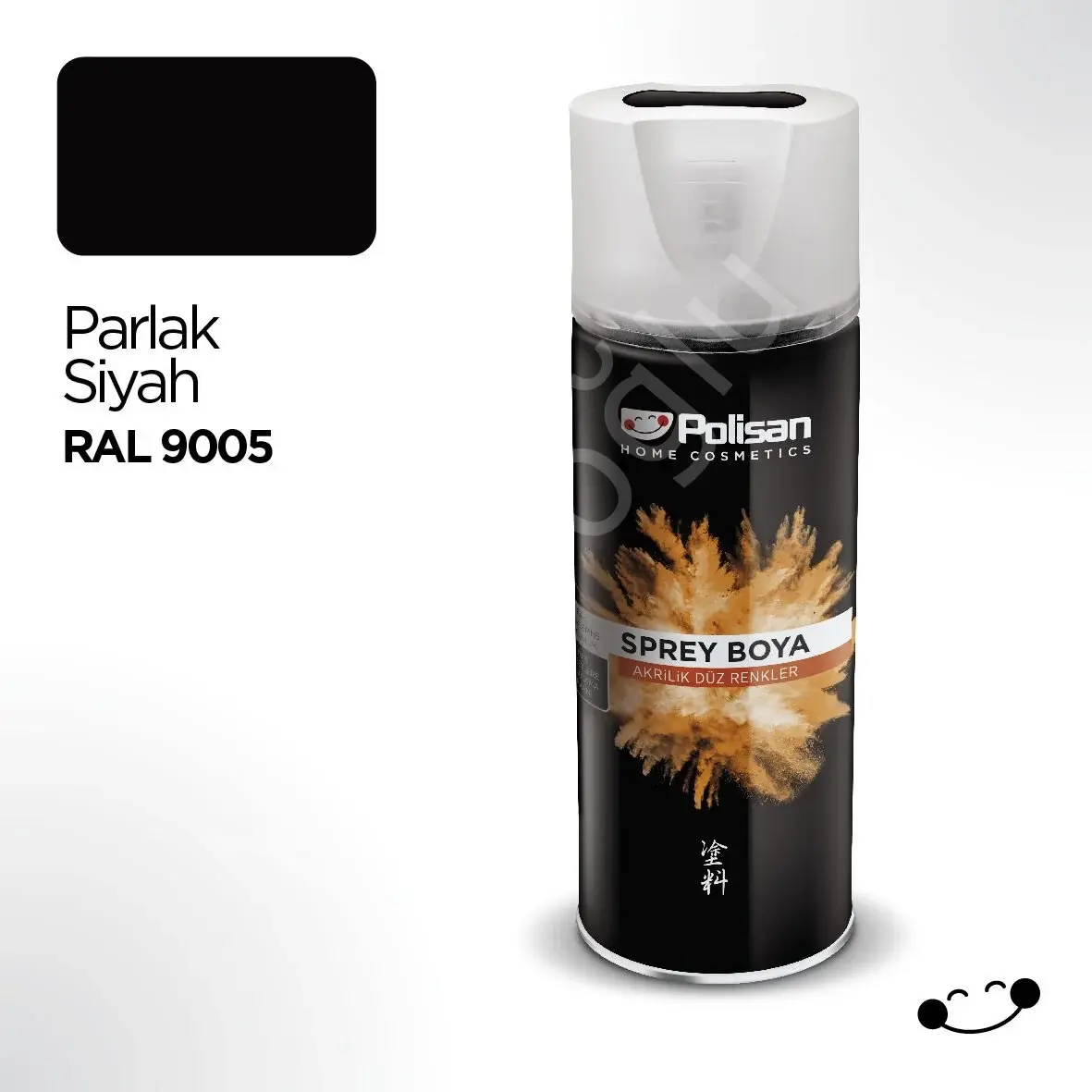 Polisan Akrilik Parlak Siyah Sprey Boya 400 ml - RAL 9005